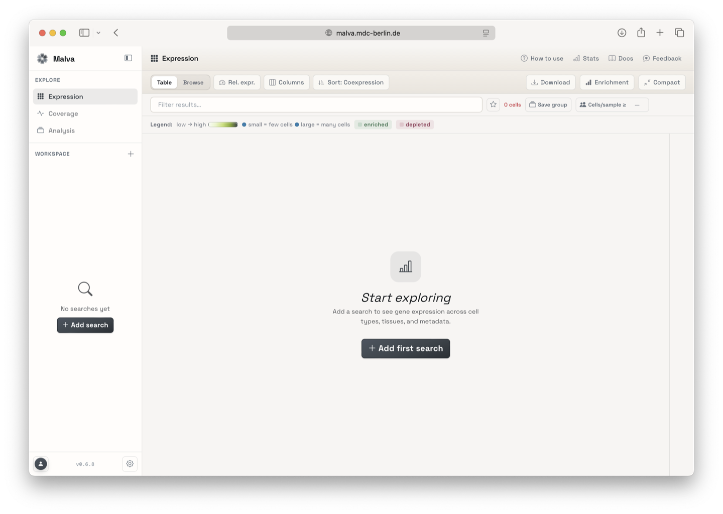 Expression search box with a natural language query