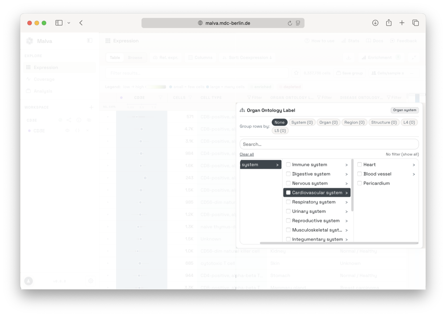 Selected metadata filters applied to the results